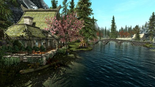 Skyrim mod provides the perfect cosy lakeside player home for nature-loving  mages