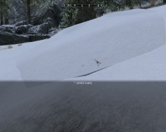 Slightly floating snow mound