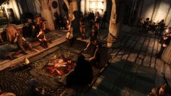 Having a quick drink in the Bannered Mare before the festivities