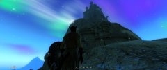 Throat of the World with aurora