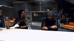 Sharing a drink and a laugh